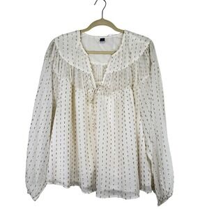 NEW Old Navy Womens Metallic Geometric Blouse Top Boho Festival Western Size 2X